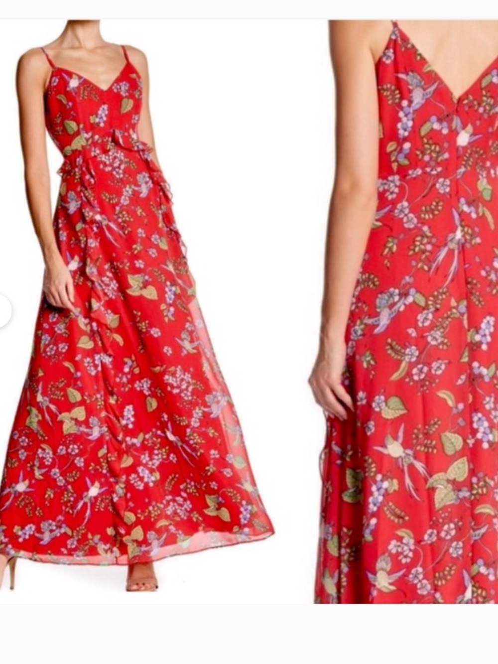 Nanette Lepore Paradise Dreaming Hummingbird Print Maxi Dress Size Size 10
